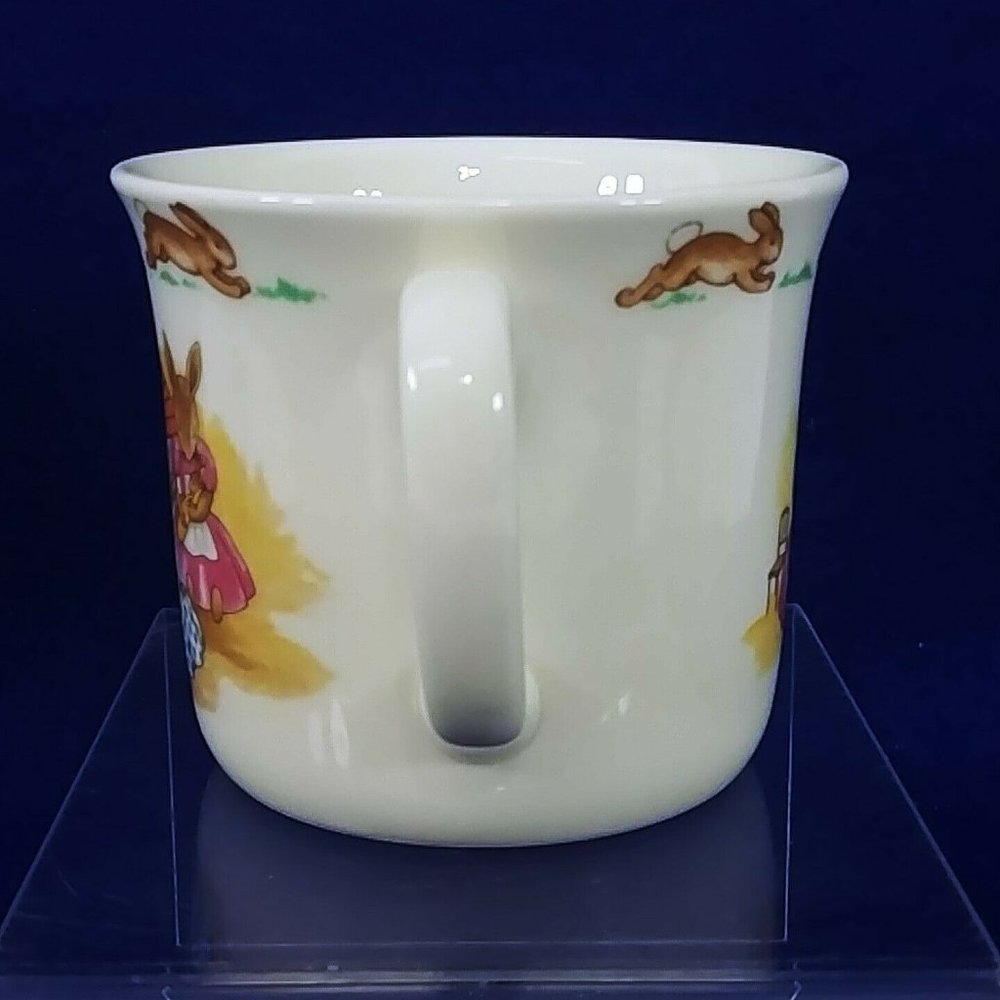 Royal Doulton Bunnykins Child's Mug "Doll's House" Pattern Coffee Tea Cup Vtg - Picture 2 of 4